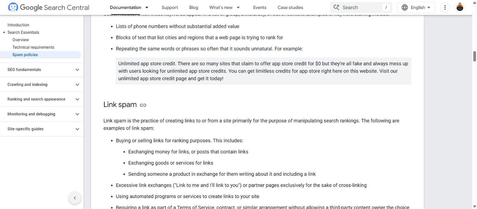 Google link spam policy that applies when you buy backlinks that pass PageRank